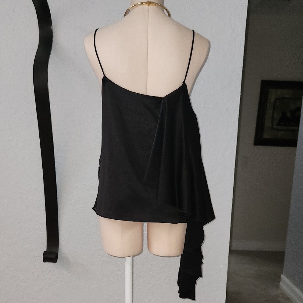 Alice + Olivia Black Draped Elegant Top - Picture 3 of 6